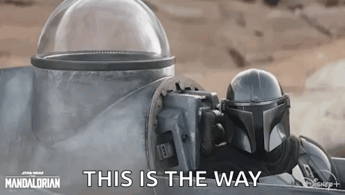 Person Wearing Helmet with This Is The Way