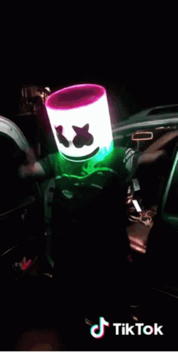 Person Wearing Marshmello Helmet GIF