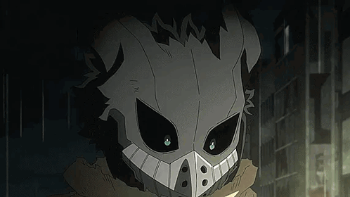 Person Wearing Mask in Dark Room