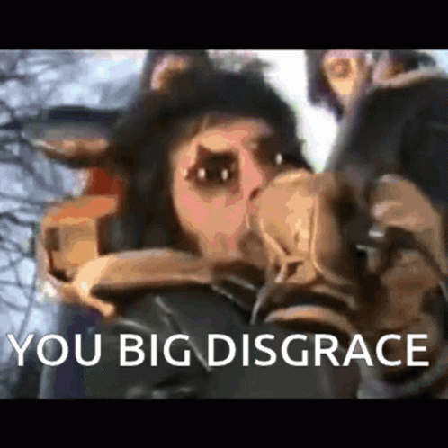 Person Wearing Mask Saying You Big Disgrace