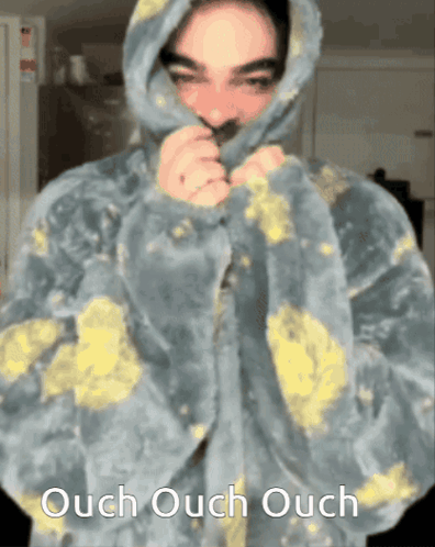 Person Wearing Ouch Ouch Ouch Hoodie