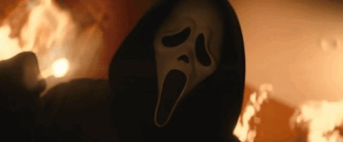 Person Wearing Scream Mask