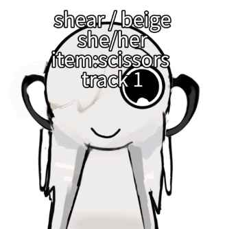 Person Wearing Shear Beige She Her Item Scissors Track 1