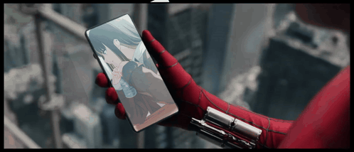 Person Wearing Spiderman Glove Holding Phone