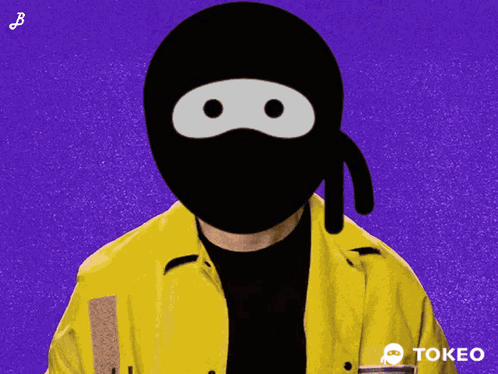 Person Wearing Yellow Jacket Black Mask Saying Tokeo
