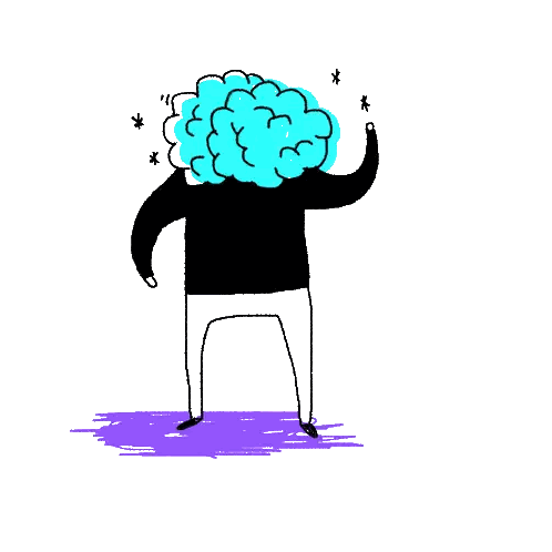 Person With Blue Cloud on Head