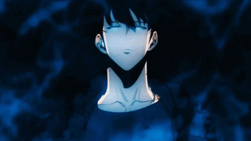 Person with Blue Eyes and Black Shirt