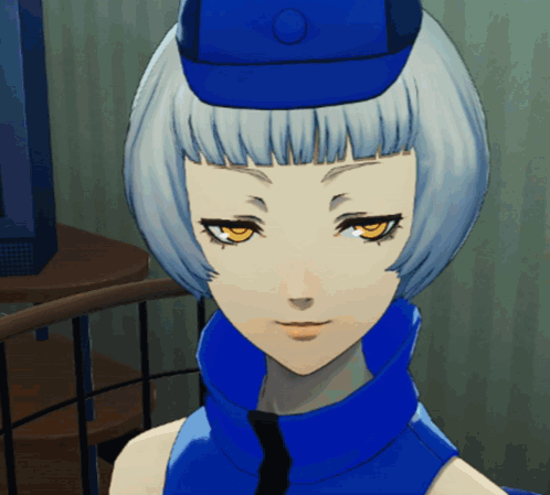 Person With Blue Hat Close Up