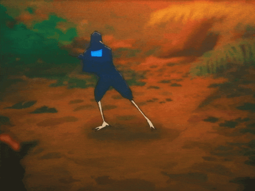 Person With Blue Heart Standing On Dirt Road GIF
