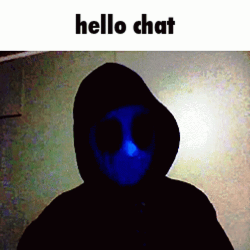 Person With Blue Mask Saying Hello Chat GIF