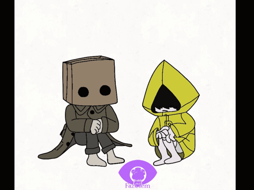 Person With Box on Head Talking to Another