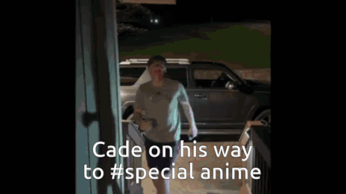 Person with Cade on Way to Anime