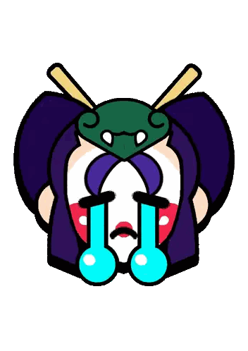 Person with Chopsticks on Head Crying
