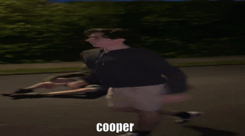 Person with Cooper Text
