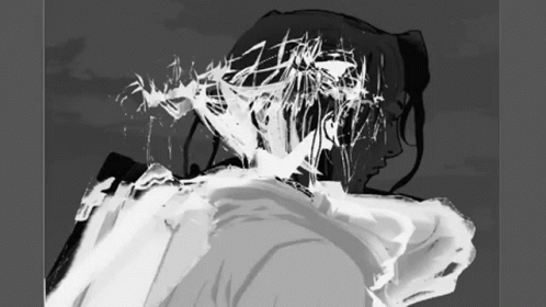 Person With Crown Of Thorns Black And White GIF