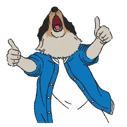 Person with Dog Head Giving Thumbs Up