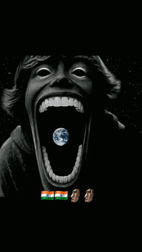 Person With Earth Coming Out of Mouth