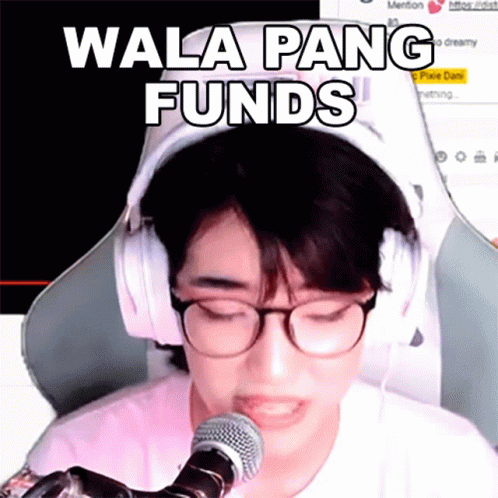 Person With Headphones and Glasses Singing Wala Pang Funds