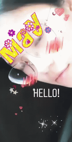 Person With Hello Text GIF