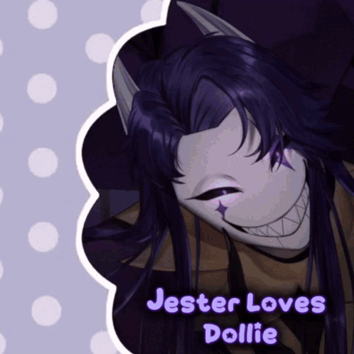 Person With Horns Jester Loves Dollie GIF