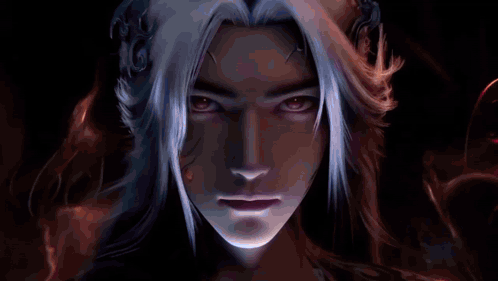 Person With Long White Hair And Crown GIF