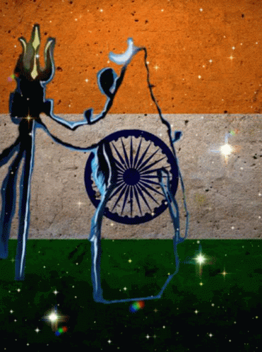 Person with Peace Sign and India Flag