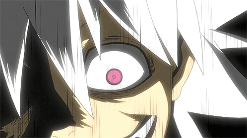 Person With Pink Eye and Black Hair