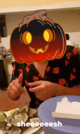 Person With Pumpkin Head Thumbs Up GIF