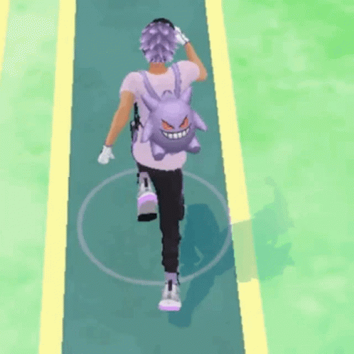 Person With Purple Backpack Walking GIF
