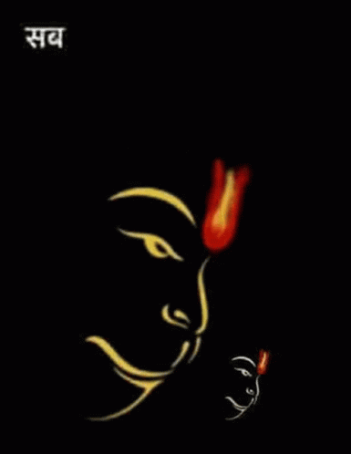 Person With Red Flower On Forehead GIF
