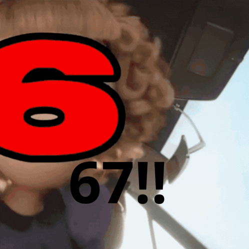 Person With Red Number 6 And 67 GIF