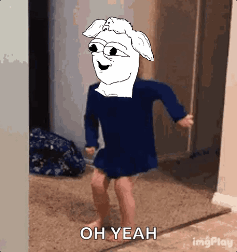 Person with Towel on Head Saying Oh Yeah