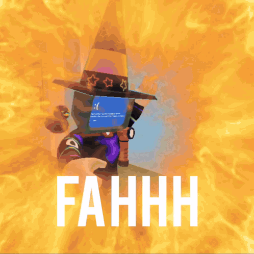 Person with Witch Hat Saying Fahhh