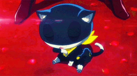 Persona Little Morgana Licking Own Face GIF