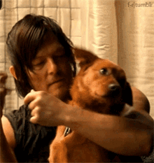 Pet Dog Hug Man GIF