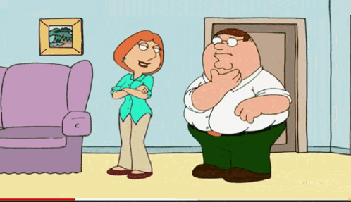 Peter and Lois Griffin in Living Room