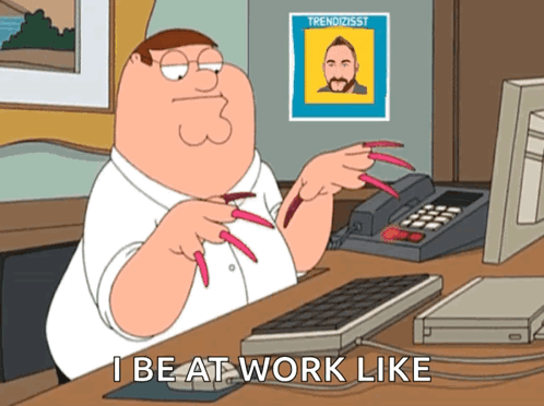 Peter Be At Work Like Typing Meme GIF