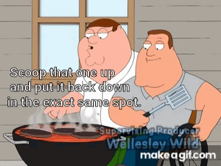 Peter Griffin and Gary Griffin Cooking Burgers on Grill