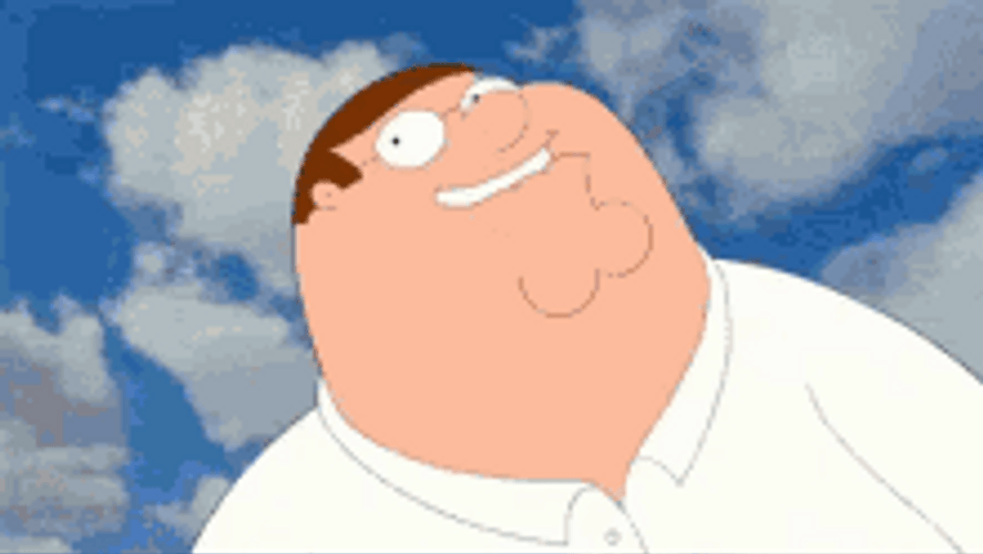 Peter Griffin Dancing Under Moving Clouds GIF