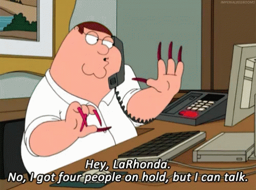 Peter Griffin Doing Nails Pretending To Work GIF