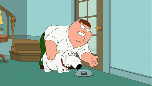 Peter Griffin Feeding Dog From Bowl