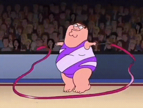 Peter Griffin From Family Guy Is Doing Rhythmic Gymnastics GIF