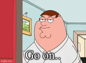 Peter Griffin From Family Guy Says Go On In Front Of A Picture GIF