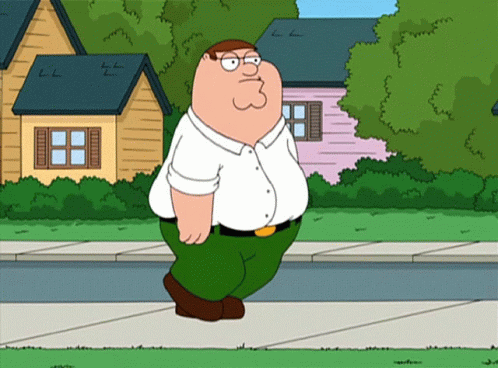 Peter Griffin From Family Guy Walking Down A Sidewalk GIF