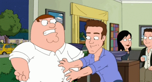 Peter Griffin Holding Another Man's Arm GIF
