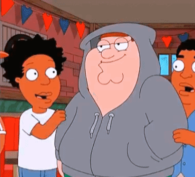 Peter Griffin In Hoodie Talking To Two GIF