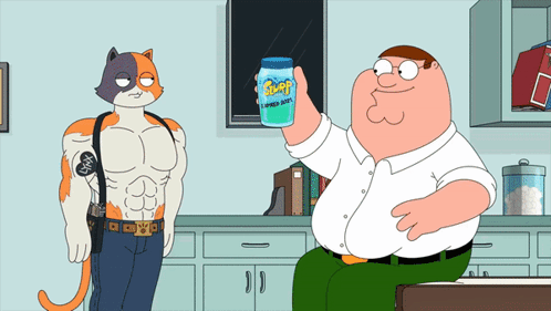 Peter Griffin Is Holding A Can Of Soda That Says Lemonade GIF