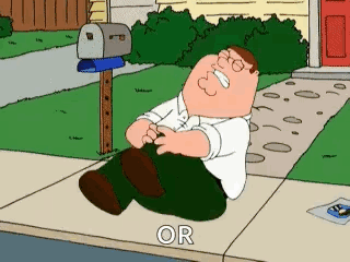 Peter Griffin Is Laying On The Sidewalk Next To A Mailbox . GIF