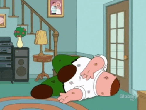 Peter Griffin Laying on Living Room Floor