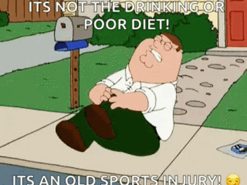 Peter Griffin Laying on Sidewalk It's Not the Drinking or Poor Diet